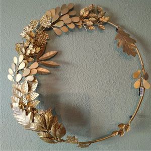 Modern Gold Iron Floral <b>Wreath</b> Large Decorative Flower <b>Ring</b> Wall Hanging for Living Room Hotel Lobby Festive Celebration Decor - Product Image 6