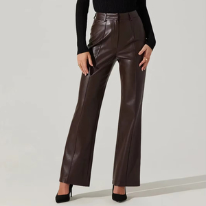 Fabricant de pantalons en cuir pour femmes, logo personnalisé, style décontracté, fournisseur de pantalons en cuir pour femmes, logo personnalisé, mode, Pakistan - Product Image 5