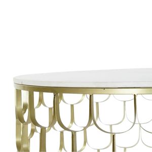 โต๊ะกาแฟสไตล์โมเดิร์น โต๊ะกาแฟสแตนเลสหรูหรา โต๊ะกาแฟโลหะพร้อมท็อปหินอ่อน เฟอร์นิเจอร์สำหรับห้องนั่งเล่น - Product Image 3