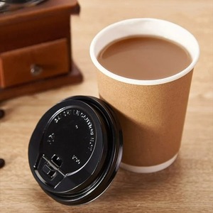 Wholesale custom 6/8/10/12/16oz Kraft Paper <b>Cup</b> with Lids Hot <b>Drink</b> Coffee <b>Cups</b> Custom Printed Single Wall Disposable Hot sale - Product Image 1