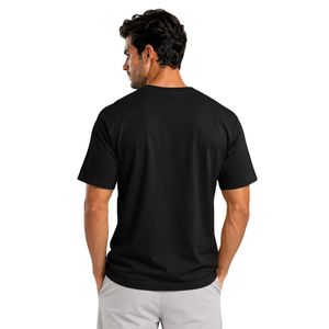 T-shirt de sport pour homme, noir, Essential Flow, léger, respirant, col rond, manches courtes, fitness, gym, entraînement, vêtements de sport - Product Image 3
