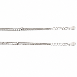 Bracelet chaîne superposée en argent sterling 925 pour femme, finition polie, motif géométrique, design minimaliste, pour usage quotidien, fête, anniversaire - Product Image 4