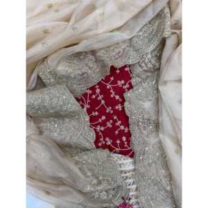 Fiesta de noche desgaste sari con secuencia y trabajo de bordado Zari - Product Image 4