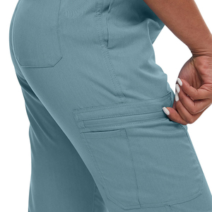 Nouvel ensemble de tenues médicales 2026 pour femmes, col en V, pantalon jogger, respirant et extensible, pour clinique, spa et travail, uniforme de spa, en vente - Product Image 5