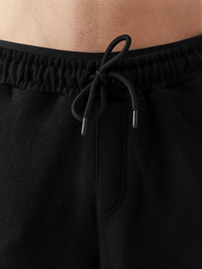 Custom 100% Soft Cotton Men Breathable Straight Leg Sports Pants Lightweight Casual Outdoor <b>Trousers</b> with Elastic Waist - Product Image 4