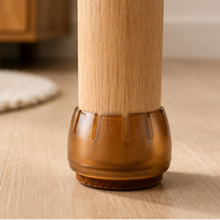 Embouts de pieds de chaise en PVC brun de 20 mm, embouts ronds pour pieds de table et de chaise