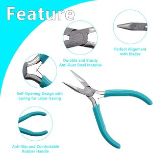 INTENSE SURGICAL INSTRUMENTS Stainless Steel Jewelry <b>Pliers</b> <b>Set</b> for Jewelry Making Wire Cutters Nose Crimping Beading Tools - Product Image 2