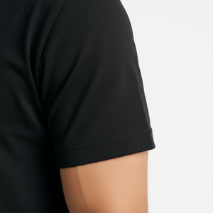 T-shirt en soie/coton tricoté de qualité supérieure 240g pour homme, coupe ajustée, col rond, manches courtes, décontracté, respirant, personnalisable - Product Image 5