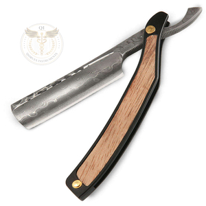 Professional High Quality Stainless Steel <b>Plastic</b>/Wood Handle Men's Straight Razor Barber Salon Shaving Single <b>Edge</b> Customizable - Product Image 1