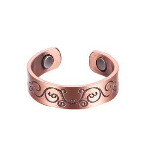 Anillo de Cobre Puro con Motivo de Espiral Grabado, Anillo Terapéutico de Cobre Sólido de Alta Resistencia - Product Image 2