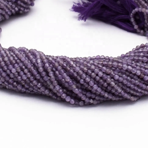 เครื่องประดับลูกปัดอัญมณีทรงกลมสีม่วง2-2.5มม. ปรับขนาดได้ตามธรรมชาติ - Product Image 4
