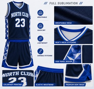 Ensemble d'uniformes de basketball personnalisés : Maillot et short sublimés avec logo d'équipe, nom, numéro, école, club, vêtements de sport pour jeunes, commande en gros - Product Image 6