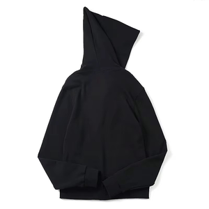 Sweat à capuche en molleton noir pour homme, logo brodé, style streetwear, vêtement d'hiver, coupe classique, manches classiques, 100% molleton - Product Image 3