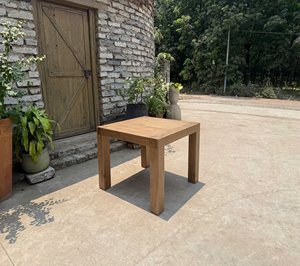 <b>Rustic</b> Brown Recycled <b>Wood</b> Oak <b>Table</b> Furniture for Home Use from VietNam Square Solid <b>Wood</b> <b>Dining</b> <b>Table</b>. - Product Image 3