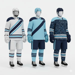 Uniforme de Hockey sobre Hielo para Hombre de Malla de Secado Rápido 100% Poliéster de Calidad Profesional - Jersey y Calcetines Personalizados con Marca, 220g, Diseño Sólido - Product Image 4