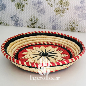 Assiette ovale en herbe de moonj naturelle pour la cuisine, avec design de panier ouvert, écologique, durable, taille mini, multi-usages - Product Image 1