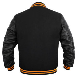 Custom Men's Wool Varsity <b>Jacket</b> with Real Leather Sleeves Vintage High School Letterman <b>Baseball</b> <b>Bomber</b> <b>Jacket</b> Wholesale - Product Image 3