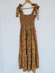 Femmes filles imprimé pur coton Maxi robe indien bloc imprimé décontracté été soirée à la mode en gros longue Midi naturel - Product Image 5