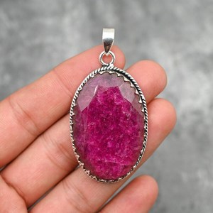 Kashmir Red <b>Ruby</b> Pendant 925 Sterling Silver Gemstone Pendant Handmade Jewelry Elegant <b>Ruby</b> <b>Necklace</b> Christmas Gift - Product Image 4