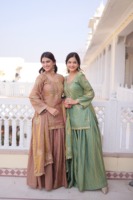 Baju Salwar Kameez Tradisional India Bahan Georgette Bordir Payet Siap Pakai untuk Pesta Pernikahan Pakaian Wanita Mewah