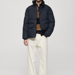 Chaqueta Acolchada con Capucha para Hombre, Cortavientos, con Cierre de Cremallera, Abrigo Casual de Invierno, Relleno de Poliéster, Chaquetas Acolchadas - Product Image 6