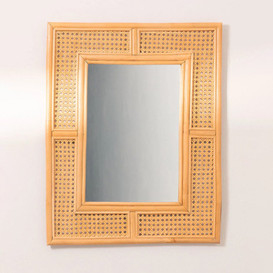 Vintage square <b>Rectangle</b> <b>Mirror</b> Antique Style Natural Handcrafted Rattan <b>Mirrors</b> Premium Quality Customization Support - Product Image 1