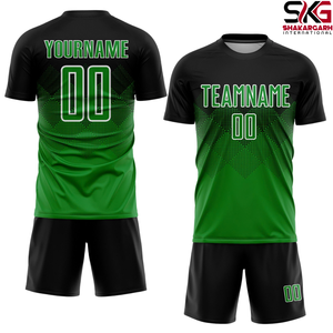 Ensemble de maillots de football personnalisés 100% polyester, uniforme de football à séchage rapide, kit d'équipe imprimé, manches courtes, tenue d'entraînement pour match - Product Image 1