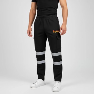 Pantalones de Trabajo de Alta Visibilidad para Hombre con Franjas Reflectantes, Cintura Elástica, Bolsillos Laterales, Secado Rápido, Poliéster de Peso Medio, para Otoño - Product Image 2