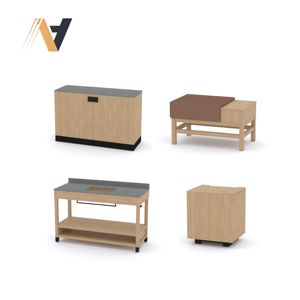 Ensemble de meubles de chambre à coucher en bois massif sur mesure, concept de rangement modulaire, style intérieur élégant, provenant d'une usine au Vietnam - Product Image 3