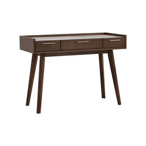 Bureau de travail moderne du milieu du siècle avec 3 tiroirs de rangement et plateau en mélamine durable pour bureau à domicile et salle d'étude - Product Image 1