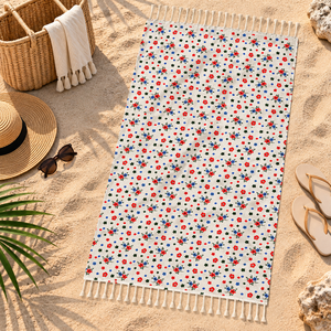 Nueva colección de toallas de playa Fouta con estampado floral, ligeras y suaves, para mujer, con tamaño y diseño personalizados en India. - Product Image 5