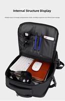 Mochila de Viaje para Hombre, Estilo Minimalista, Gran Capacidad, Diseño Ejecutivo, Bolsa para Portátil de Mezclilla con Aspecto Premium, Poliéster
