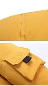 Veste matelassée à capuche dorée pour homme, séchage rapide, imperméable, coupe-vent, fermeture éclair, hiver, décontractée, longueur normale, rembourrée en coton - Product Image 4