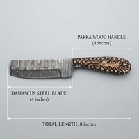 Couteau de boucher en acier Damas forgé à la main, manche en bois Pakka, vente en gros, OEM personnalisé, pour la chasse et le dépecage, fabricant