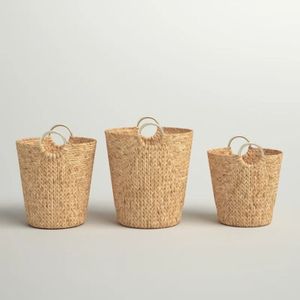 ตะกร้าผักตบชวาแฮนด์เมดตะกร้าสานมือแบบเวียดนามใหม่เป็นมิตรกับสิ่งแวดล้อมใช้งานได้หลายหน้าที่ - Product Image 2