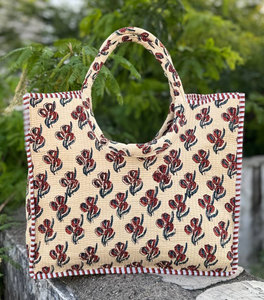 Elegante Bolso Tote Acolchado de Algodón con Asas Redondas, Bolso de Mano Ligero y Acolchado para Mujer, Bolso Casual y Chic - Product Image 3