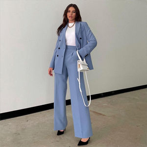 Blazer Largo de Terciopelo para Mujer, Diseño Sólido, con un Solo Botón, para Oficina y Negocios, 2026 - Product Image 3