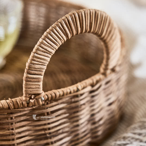 Rattan Serving <b>Tray</b>, Round Woven <b>Tray</b> with Handles, Eco-friendly Decorative <b>Tray</b> for Coffee Table, <b>Breakfast</b> & Party Serving - Product Image 6