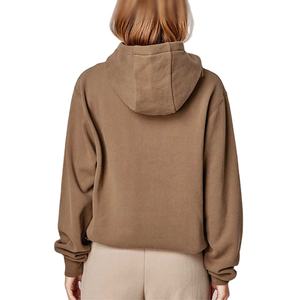 Gran oferta de sudaderas de algodón para mujer, Sudadera con capucha con estampado de soplo 3D y logotipo personalizado con decoración de insignia, diseño de gran tamaño con hombros caídos - Product Image 3