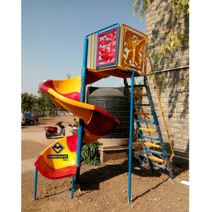 Outdoor Plastic & Fiberglass Spiral <b>Slide</b> with Roof for Gardens and Kindergartens - Product Image 5