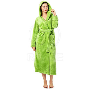 Peignoir pour femme confortable et élégant, toucher pelucheux, 100% coton, manches longues, design luxueux, vêtements de détente pour l'hiver et l'été - Product Image 5