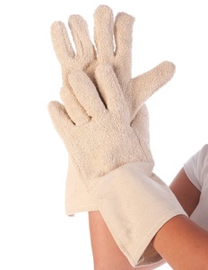 Gants en tissu éponge de coton, gants de boulangerie en tissu éponge, gants de sécurité à 5 doigts et mitaines avec poignet en toile - Product Image 1
