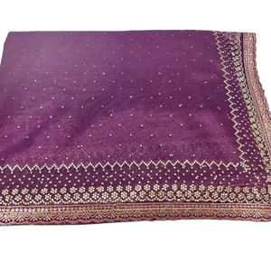 Sari de Seda Vichitra Adornado con Bordado de Lentejuelas Exquisito, Perfecto para Eventos Elegantes! - Product Image 1