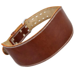 Professional Brown Leather Weightlifting Belt for <b>Gym</b> & Powerlifting Training Non-Slip Double Prong Buckle Unisex Heavy Duty - Product Image 1