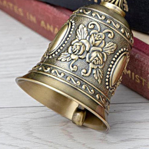 Vintage Brass Hand <b>Bell</b> Decorative Floral Design Antique Style Metal <b>Bell</b> for Home Decor Prayer Wedding & Special Events - Product Image 4