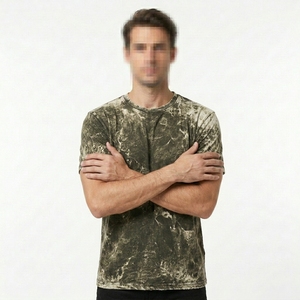 T-shirt de haute qualité 250 GSM vert et noir délavé à l'acide pour le streetwear - Product Image 6
