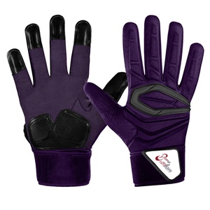 Black Ultra <b>Sticky</b> Silicone Coating Youth Synthetic Leather American Football Gloves - Product Image 4