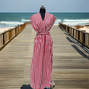 Vestido Jumpsuit Largo de Verano para Mujer, Estampado Floral, Algodón Indio, Informal, para Playa, Cumpleaños, Moda - Product Image 1