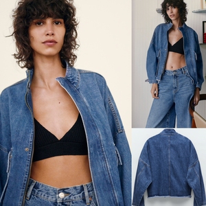 Chaqueta vaquera de mujer con hombros caídos, estilo holgado, estilo hip hop, prenda exterior de mezclilla - Product Image 3