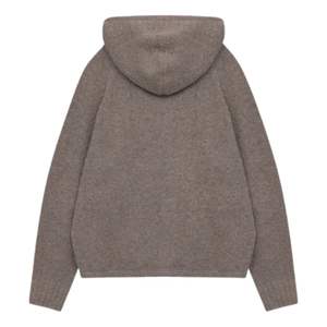 Sweat à capuche en tricot bouclé marron, coupe confortable et style décontracté, idéal pour les tenues décontractées et le confort - Product Image 2
